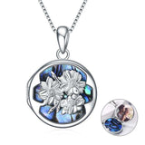 Personalisiertes Blumen Foto Locket Personalized Flower Photo Locket Necklace 925 Sterling Silver Photo Pendant