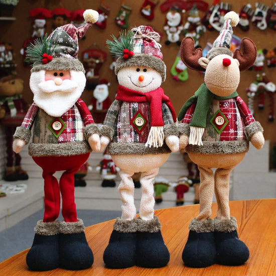 Christmas Decoration Doll Xmas Santa Elk Snowman 18" Soft Flannel Ornaments Home Festive Party Xmas Tree Exquisite Decor Gift