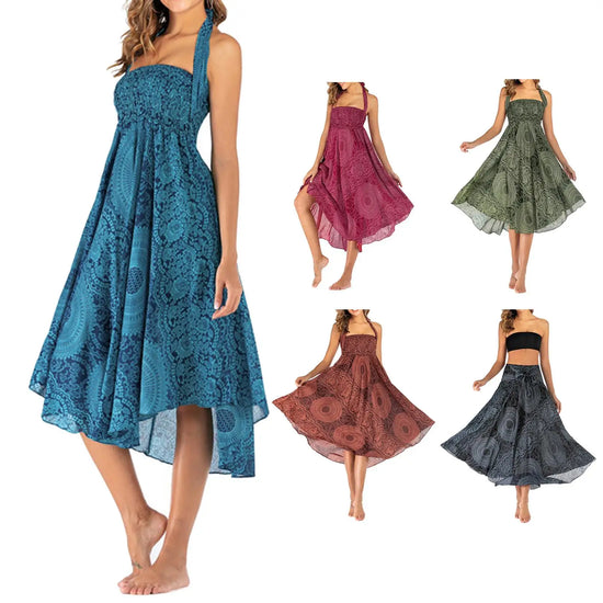 Fashion Women Skirts Flower Clothes Elastic Waist Bottom Skirt Costume